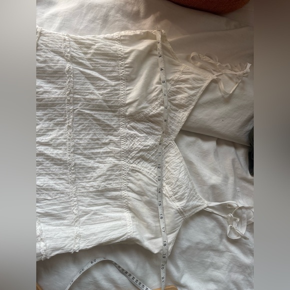 100% cotton‎ drop waist tie shoulder lace detail old navy dress 12 white - Picture 9 of 9